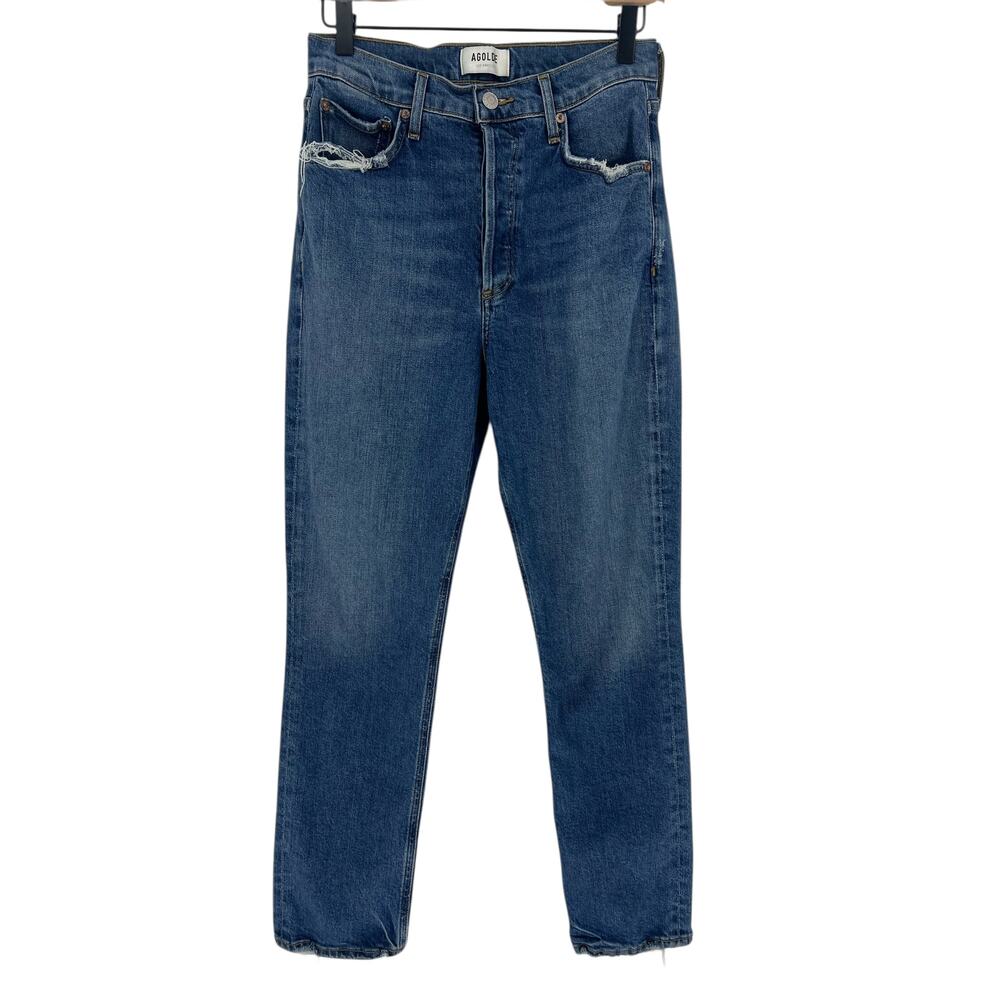Agolde Riley Long High Rise Straight Jeans - Picture 3 of 12